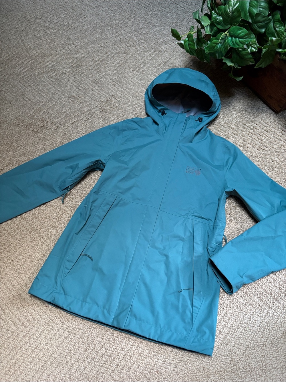 Mountain Hardwear teal waterproof jacket